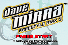 Dave Mirra Freestyle BMX 3 Title Screen